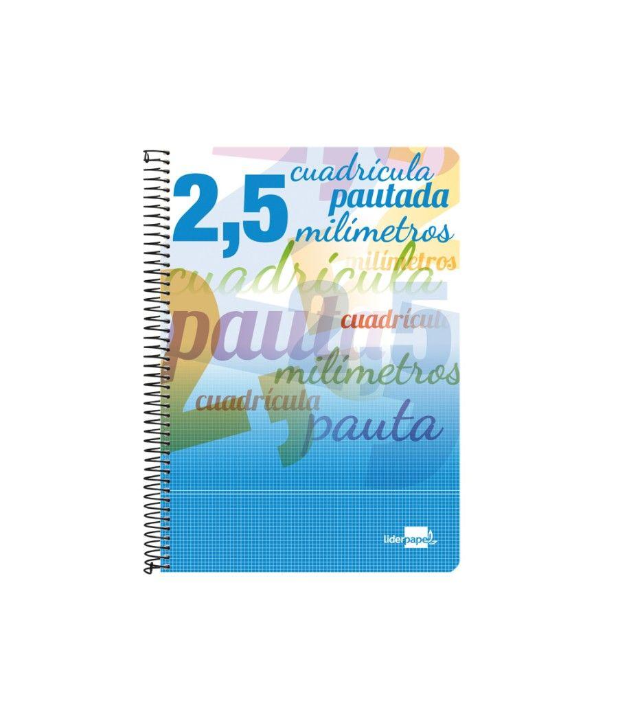 Cuaderno espiral liderpapel folio pautaguia tapa blanda 80h 75 gr cuadro pautado 2,5mm con margen colores surtidos - Imagen 1