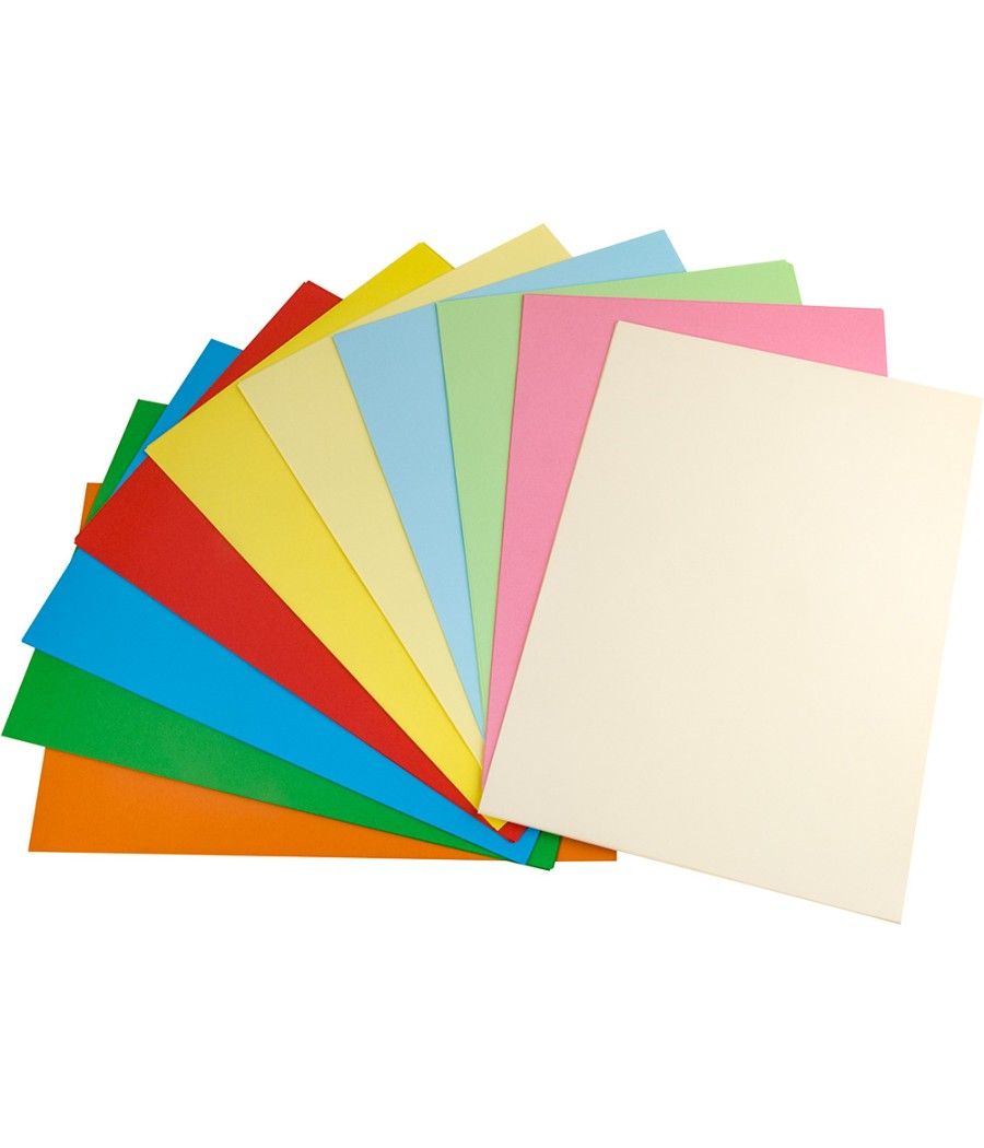 Papel color liderpapel a4 80g/m2 25 colores surtidos paquete de 100 hojas - Imagen 1