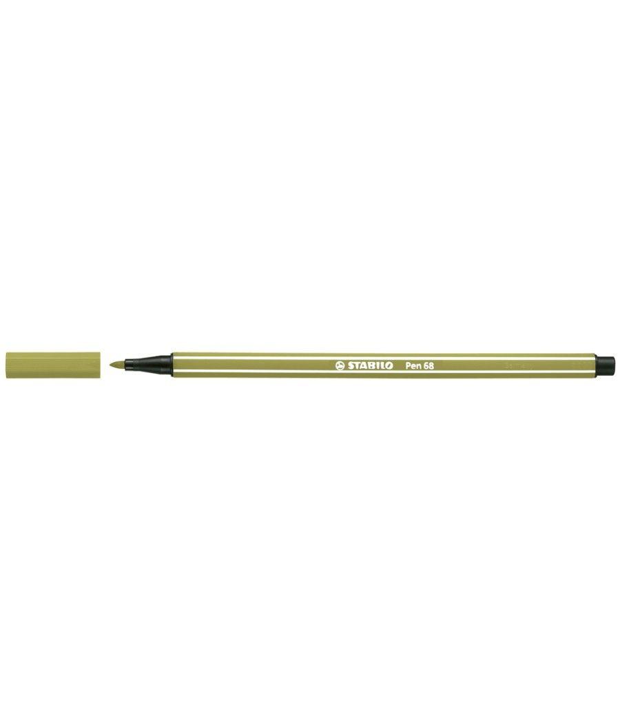 Rotulador stabilo acuarelable pen 68 verde tierra 1 mm - Imagen 1