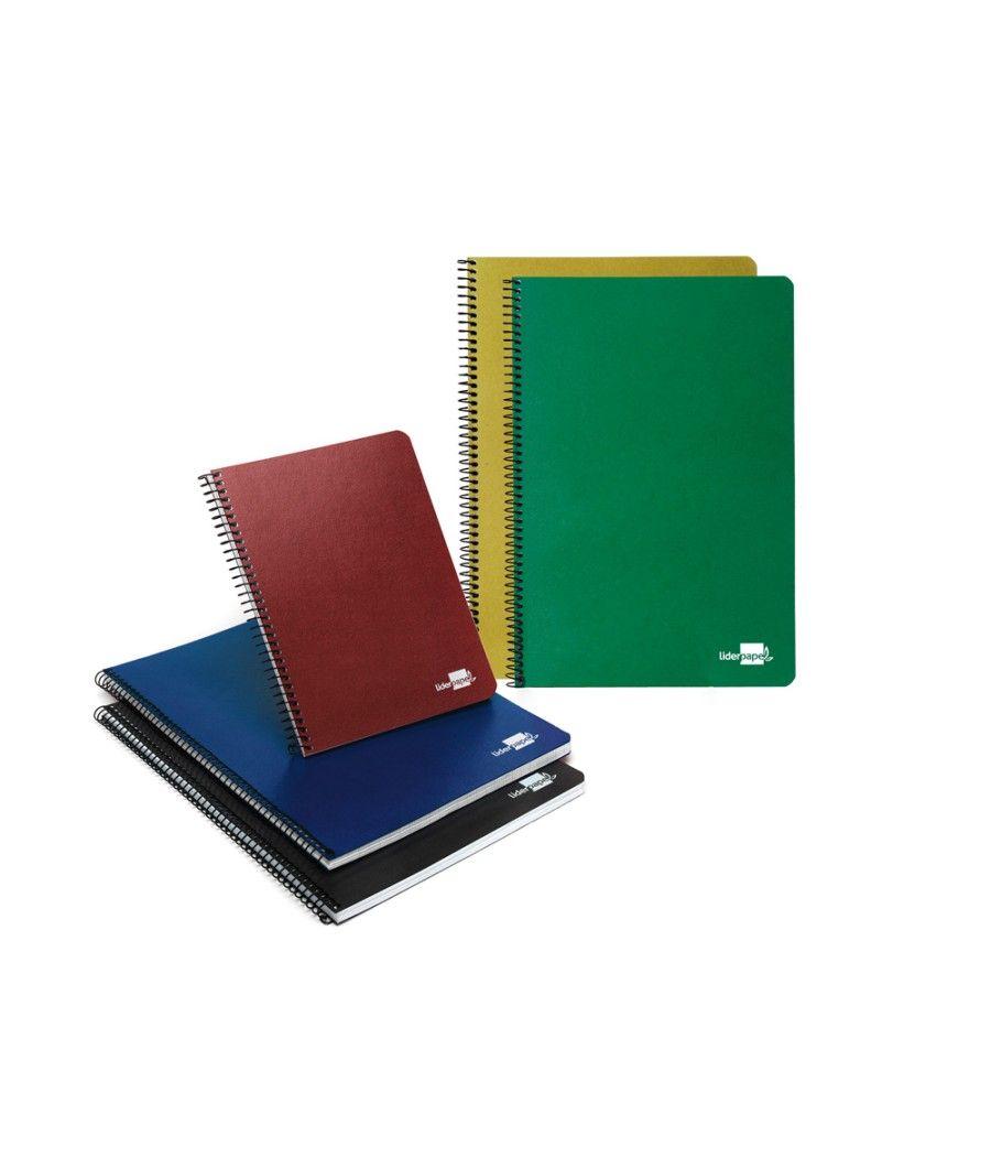 Cuaderno espiral liderpapel folio tapa dura 80h 60 gr cuadro 4mm con margen colores surtidos - Imagen 1