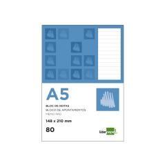 Bloc notas liderpapel horizontal a5 80 hojas 60g/m2 perforado - Imagen 1