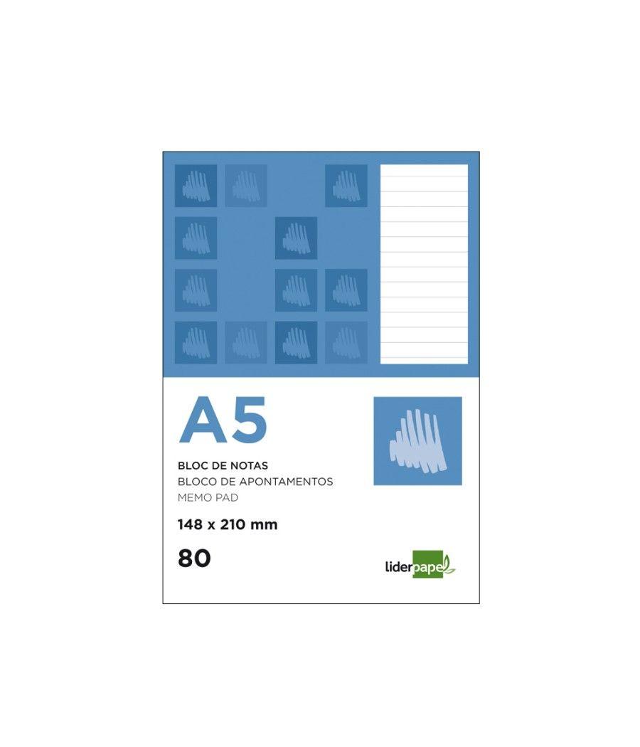 Bloc notas liderpapel horizontal a5 80 hojas 60g/m2 perforado - Imagen 1