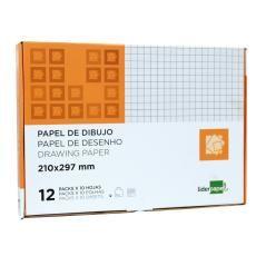 Papel dibujo liderpapel 210x297mm 80g/m2 milimetrado pack de 10 - Imagen 1