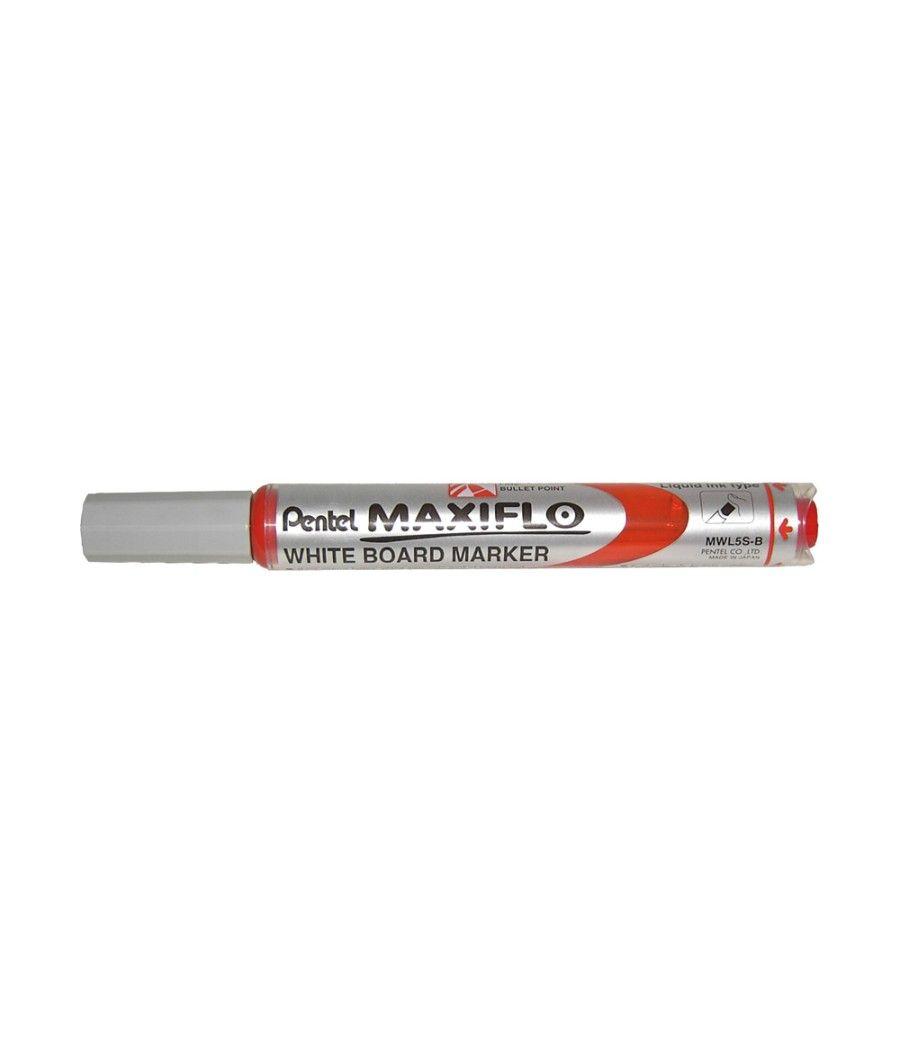 Rotulador maxiflo pentel para pizarra blanca color rojo - Imagen 1