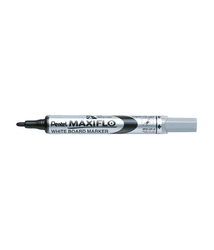 Rotulador maxiflo pentel para pizarra blanca color negro - Imagen 1