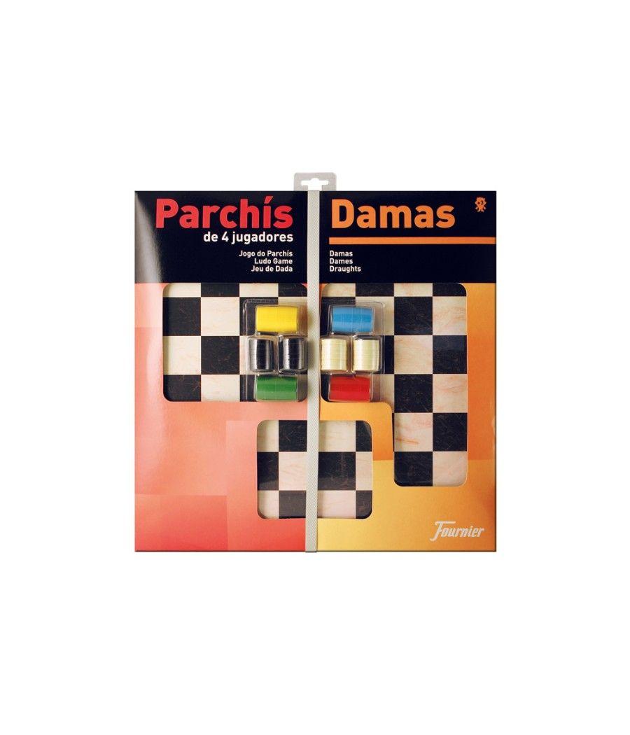 Parchis con damas tablero grande 4 jugadores 41x40x4,5 - Imagen 1