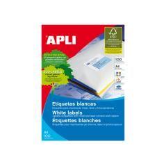 Etiqueta adhesiva apli 1299 tamaño 105x29 mm para fotocopiadora láser ink-jet caja con 100 hojas din a4 - Imagen 1