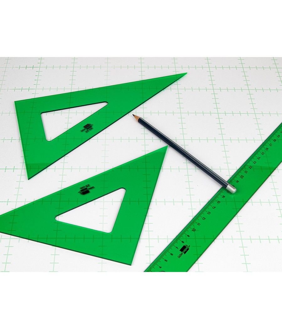 Cartabón liderpapel 25 cm acrilico verde - Imagen 1