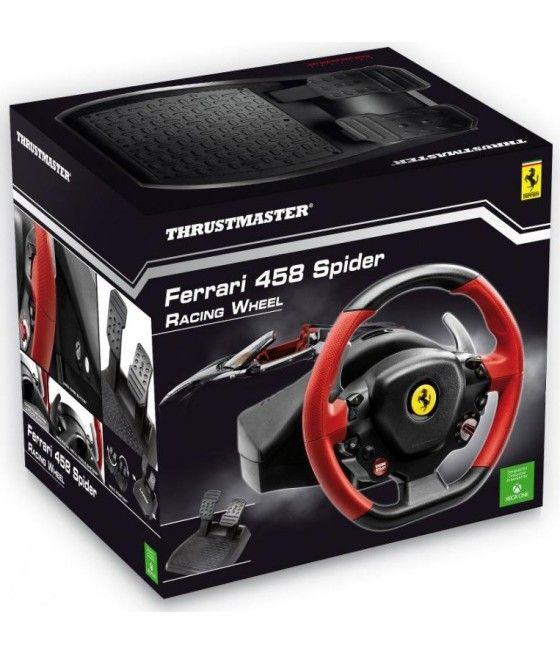 Thrustmaster Ferrari 458 Spider Negro, Rojo Volante + Pedales Xbox One - Imagen 5
