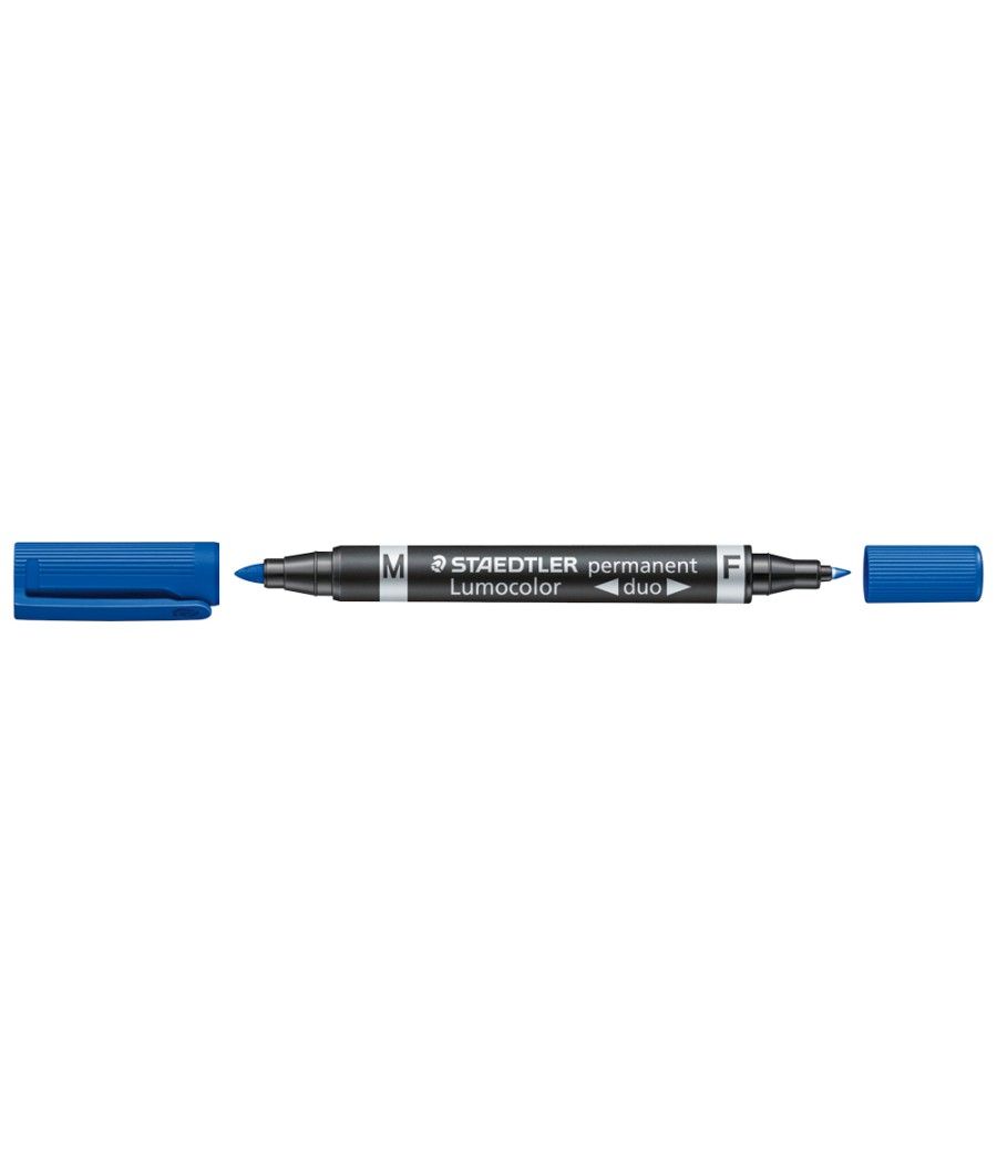 Rotulador staedtler lumocolor permanente dúo 348 azul punta f 0,6 mm punta m 1,5 mm - Imagen 1