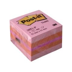Bloc de notas adhesivas quita y pon post-it 51x51 mm minicubo color rosa 2051-p 400 hojas - Imagen 1