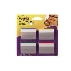 Banderitas separadoras rigidas dispensador 4 colores post-it index 686a-1 grandes 24 banderitas - Imagen 1