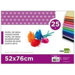 Papel seda liderpapel blanco 52x76 cm 18 gr -paquete de 25 hojas - Imagen 1