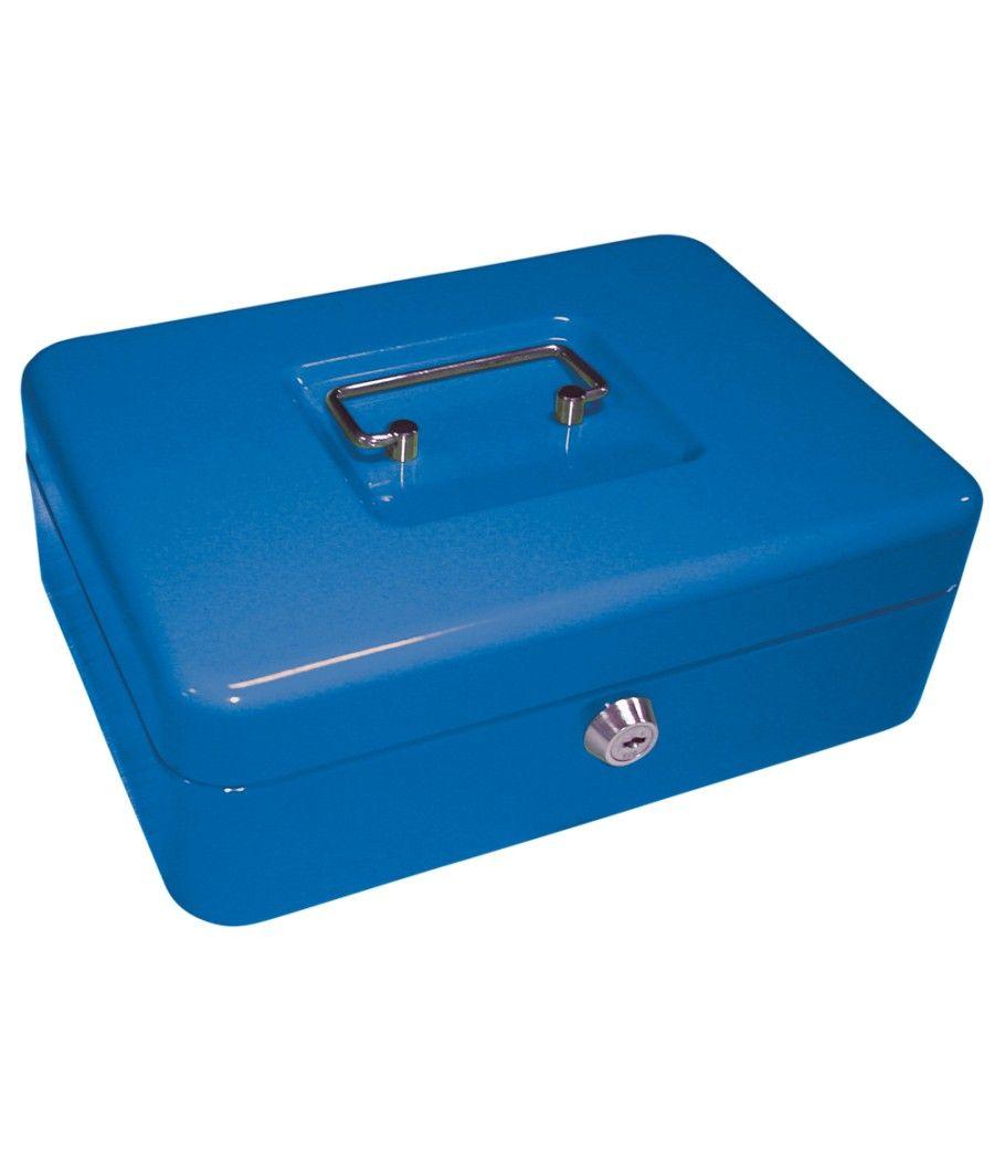 Caja caudales q-connect 10\" 250x180x90 mm azul con portamonedas - Imagen 1