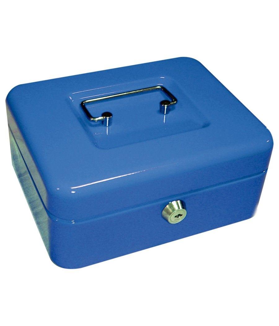 Caja caudales q-connect 8\" 200x160x90 mm azul con portamonedas - Imagen 1