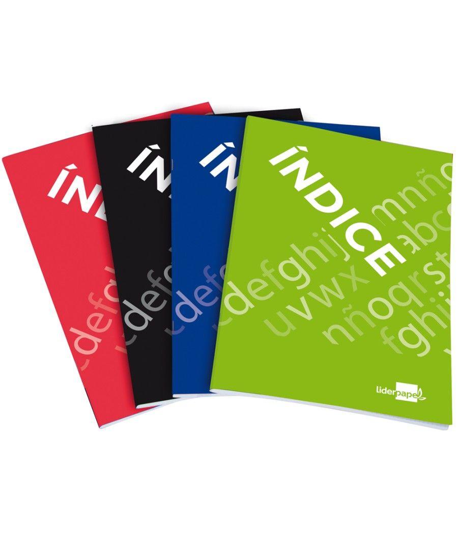 Indice liderpapel tapa cartóncillo cuarto 24 hojas 70g/m2 colores surtidos - Imagen 1