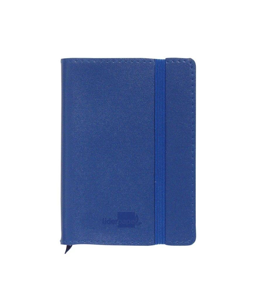 Libreta indice liderpapel similpiel a6 120 hojas 70g/m2 color azul - Imagen 1