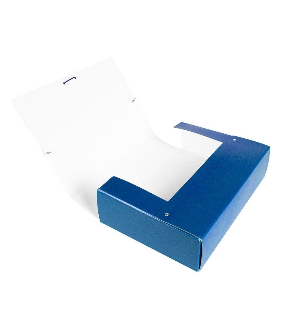 Carpeta proyectos liderpapel folio lomo 90mm cartón gofrado azul - Imagen 1