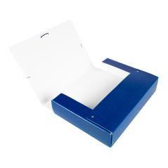 Carpeta proyectos liderpapel folio lomo 70mm cartón gofrado azul - Imagen 1