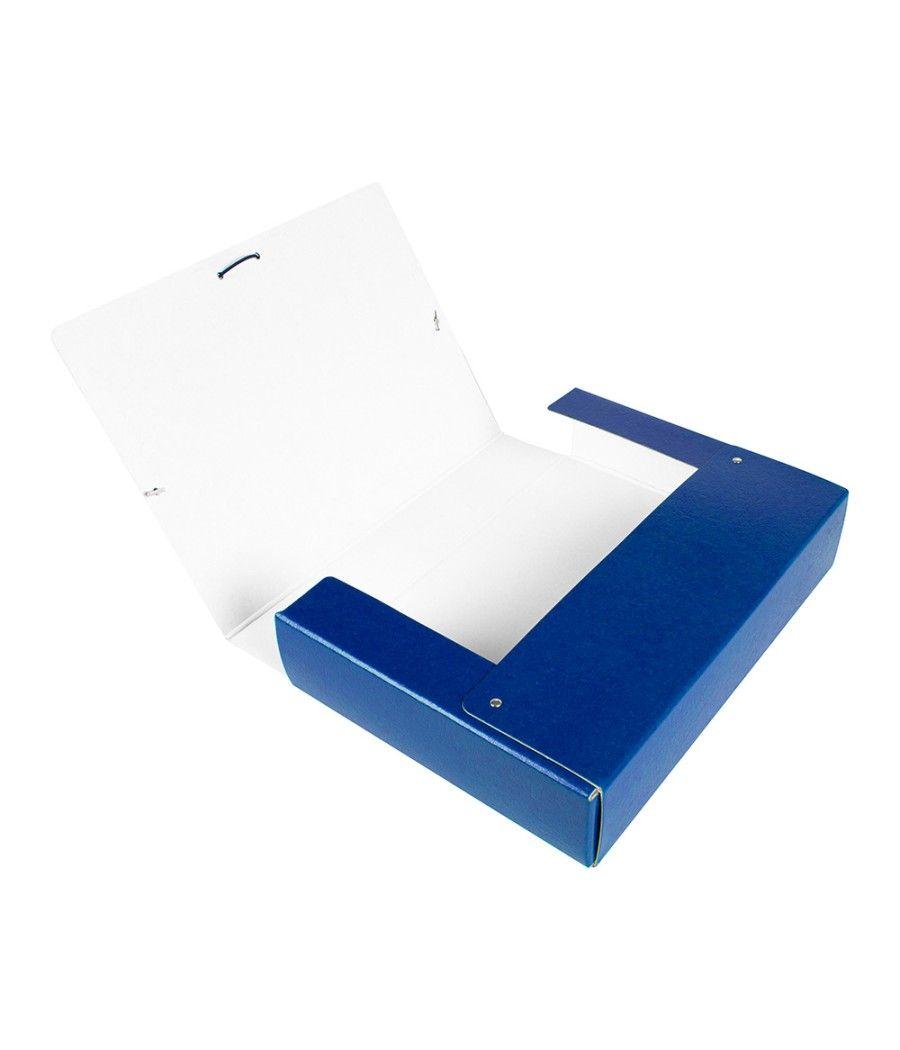 Carpeta proyectos liderpapel folio lomo 70mm cartón gofrado azul - Imagen 1