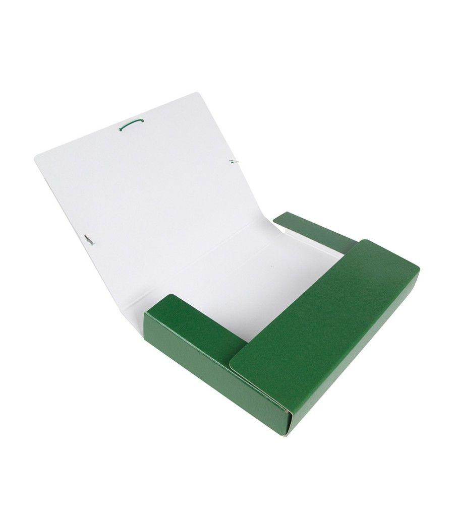 Carpeta proyectos liderpapel folio lomo 50mm cartón gofrado verde - Imagen 1