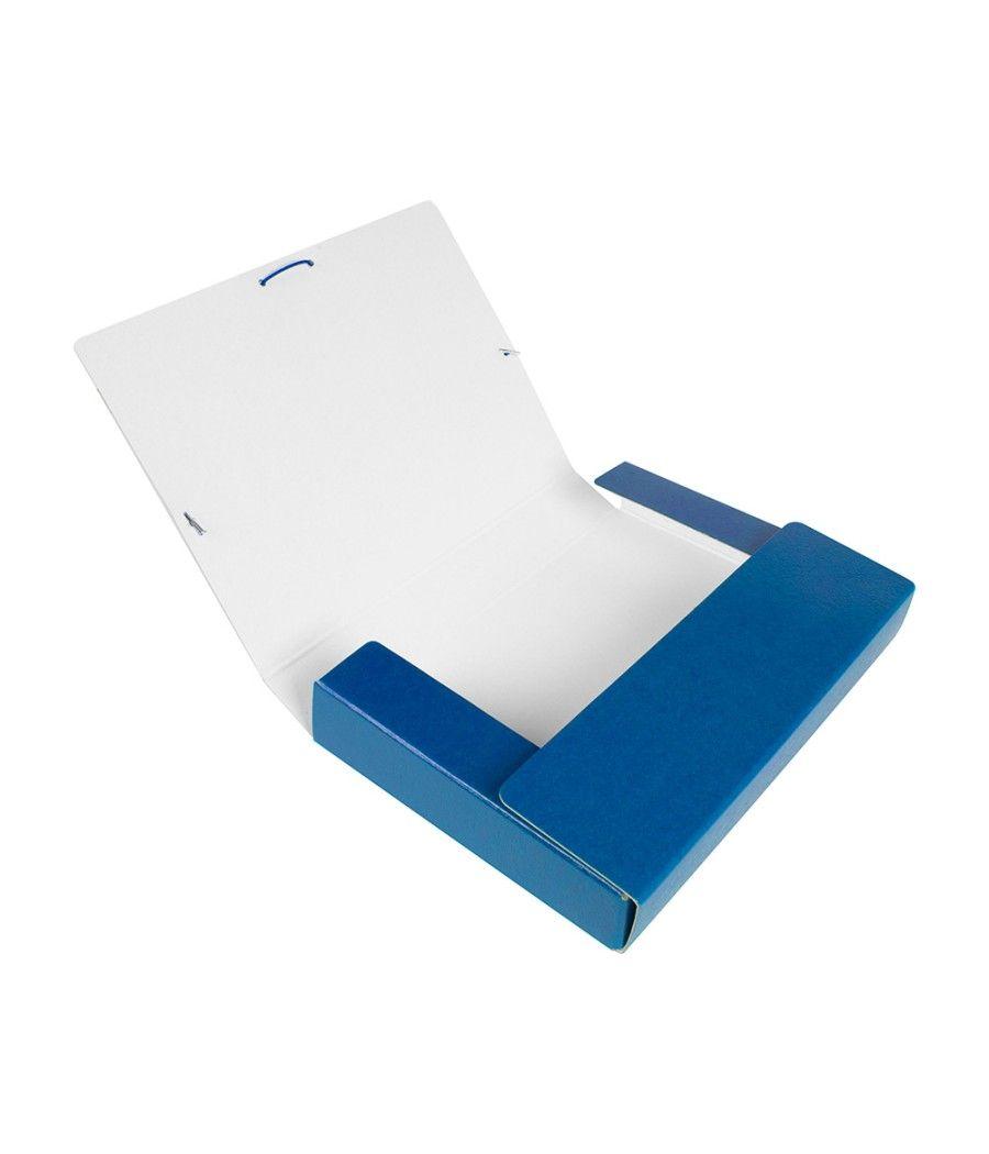 Carpeta proyectos liderpapel folio lomo 50mm cartón gofrado azul - Imagen 1