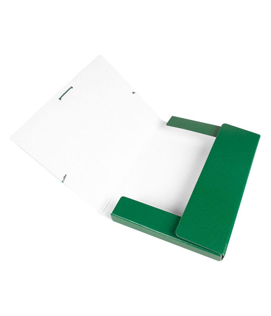 Carpeta proyectos liderpapel folio lomo 30mm cartón gofrado verde - Imagen 1