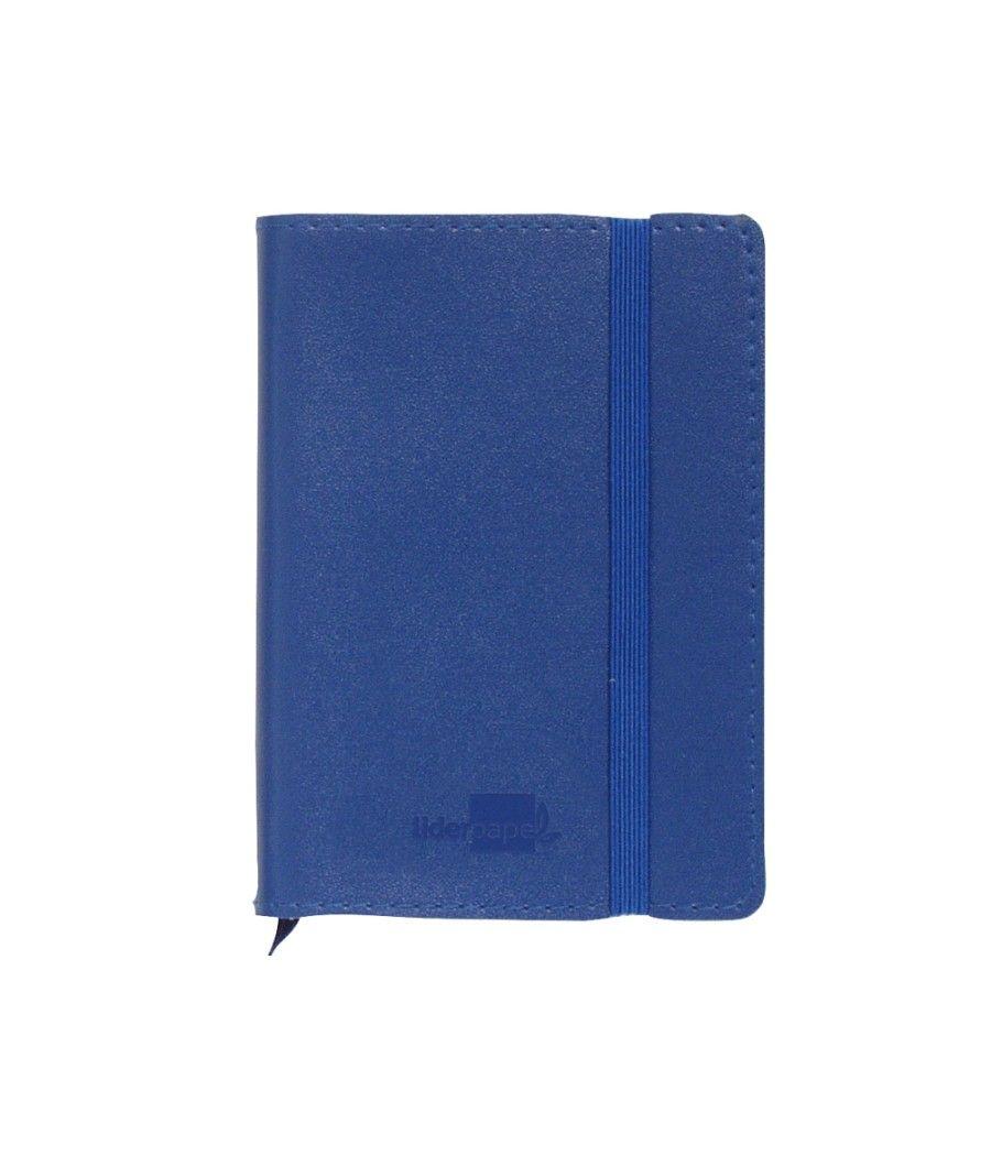 Libreta liderpapel simil piel a5 120 hojas 70g/m2 horizontal sin margen azul - Imagen 1