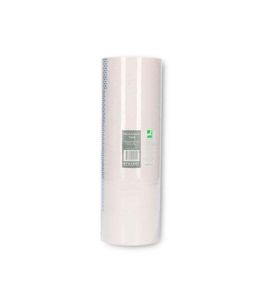 Cinta adhesiva q-connect polipropileno blanca 66 mt x 50 mm para embalaje - Imagen 1