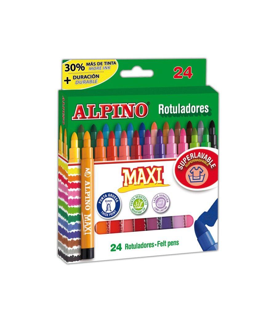 Rotulador alpino maxi caja de 24 colores surtidos - Imagen 1