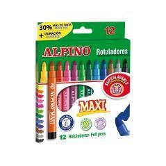 Rotulador alpino maxi caja de 12 colores surtidos - Imagen 1