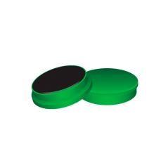 Imanes para sujecion q-connect ideal para pizarras magnéticas35 mm verde -caja de 10 imanes - Imagen 1