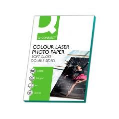 Papel q-connect foto glossy din a4 para fotocopiadoras e impresoras láser -paquete de 100 hojas 220 gr - Imagen 1