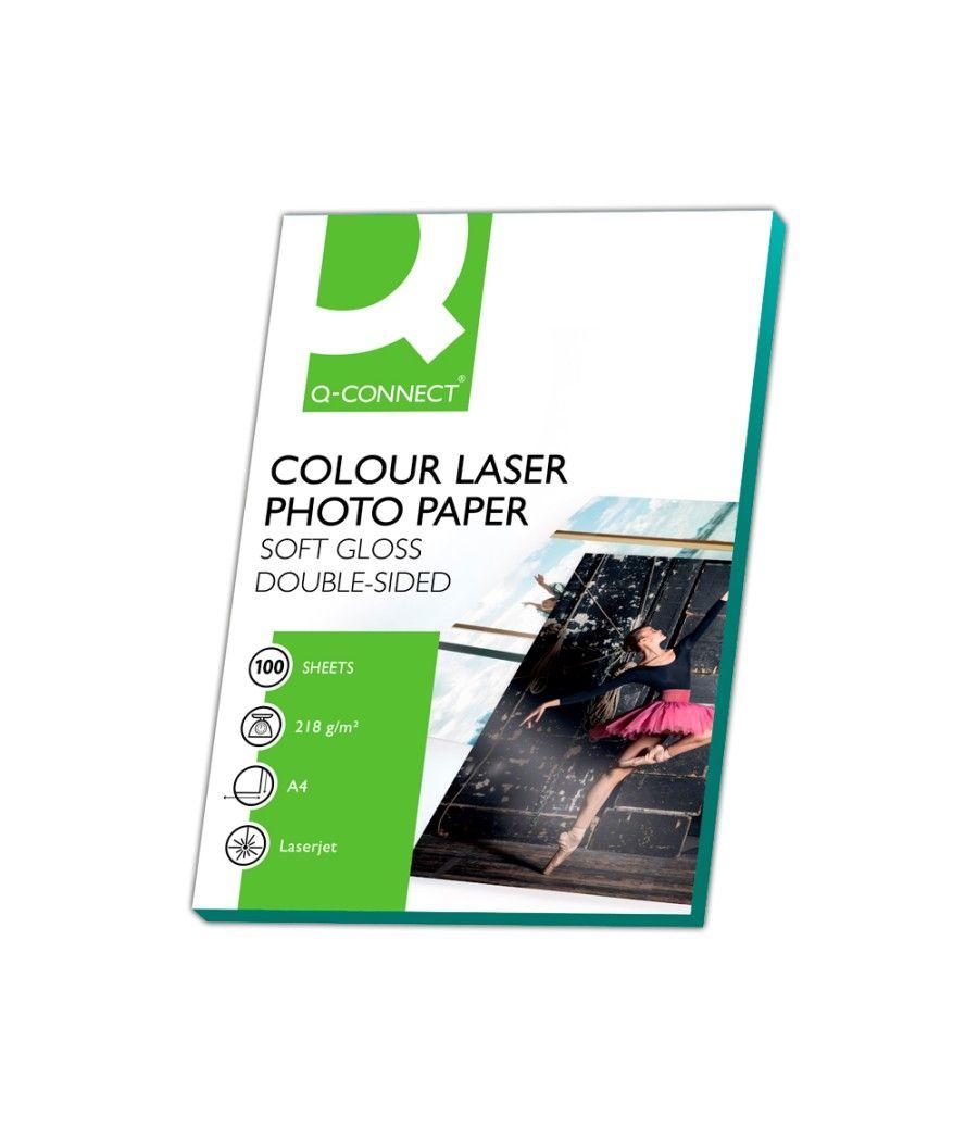 Papel q-connect foto glossy din a4 para fotocopiadoras e impresoras láser -paquete de 100 hojas 220 gr - Imagen 1