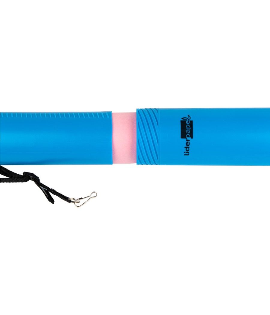 Portaplanos plástico liderpapel diametro 6 cm extensible hasta 80 azul - Imagen 1