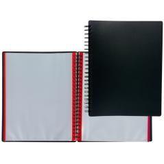 Carpeta liderpapel din a4 con 20 fundas intercambiables bordes de colores color negro - Imagen 1