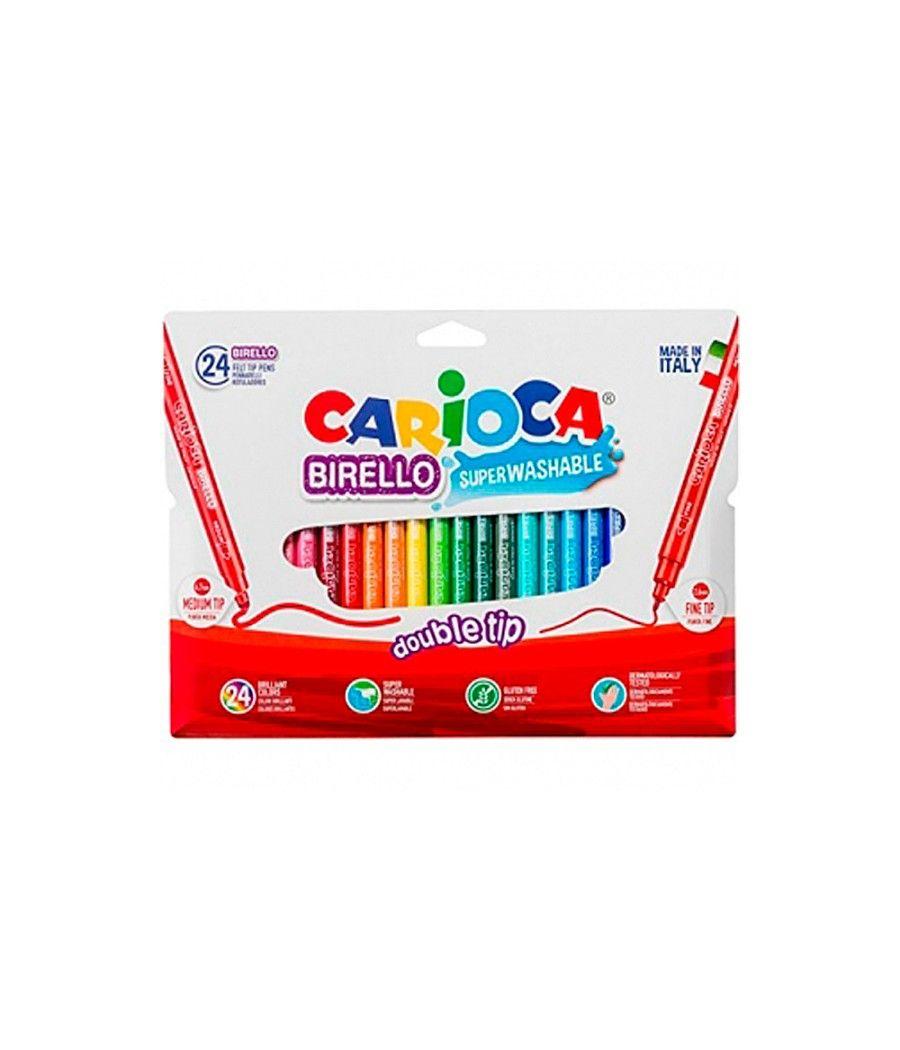 Rotulador carioca birelo bipunta caja de 24 colores - Imagen 1