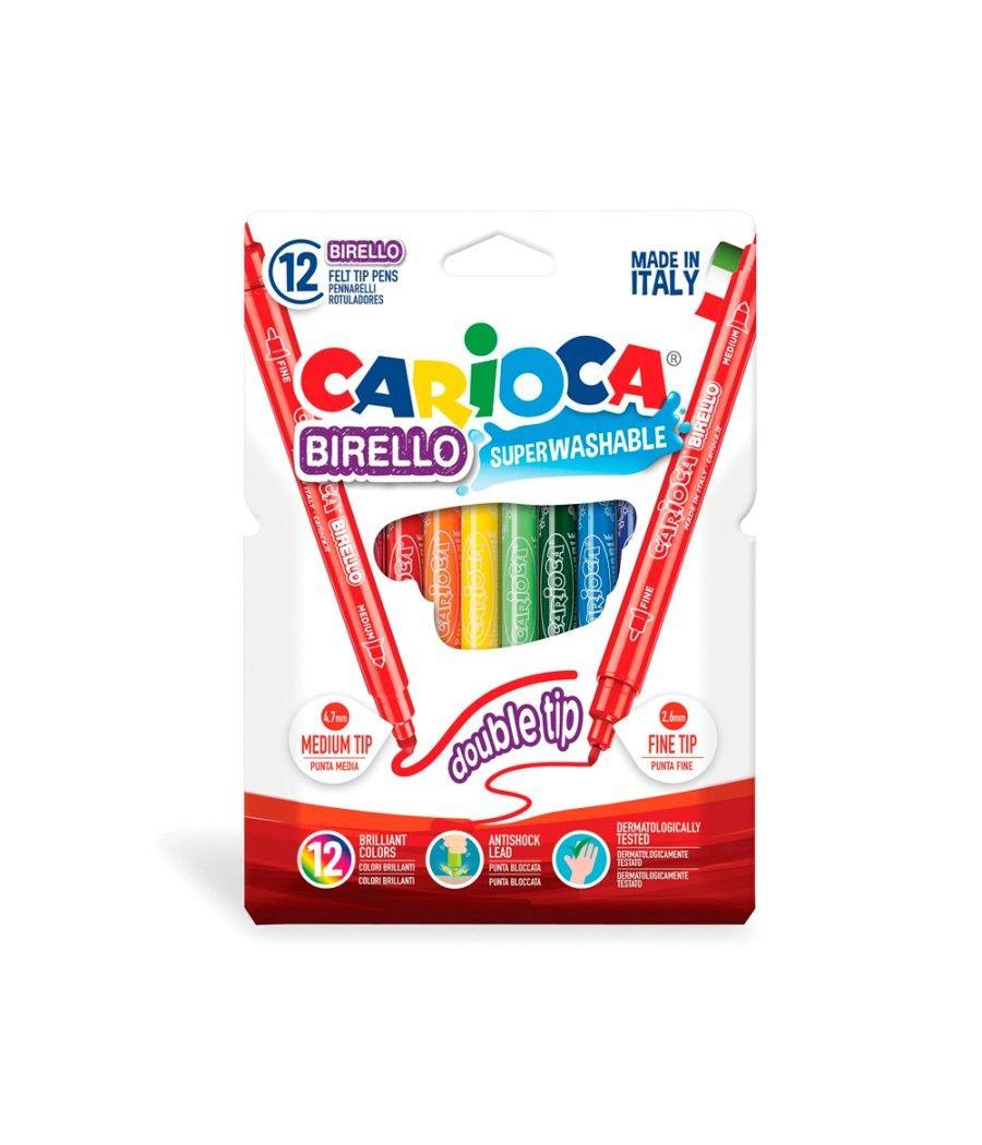 Rotulador carioca birello bipunta caja de 12 colores - Imagen 1