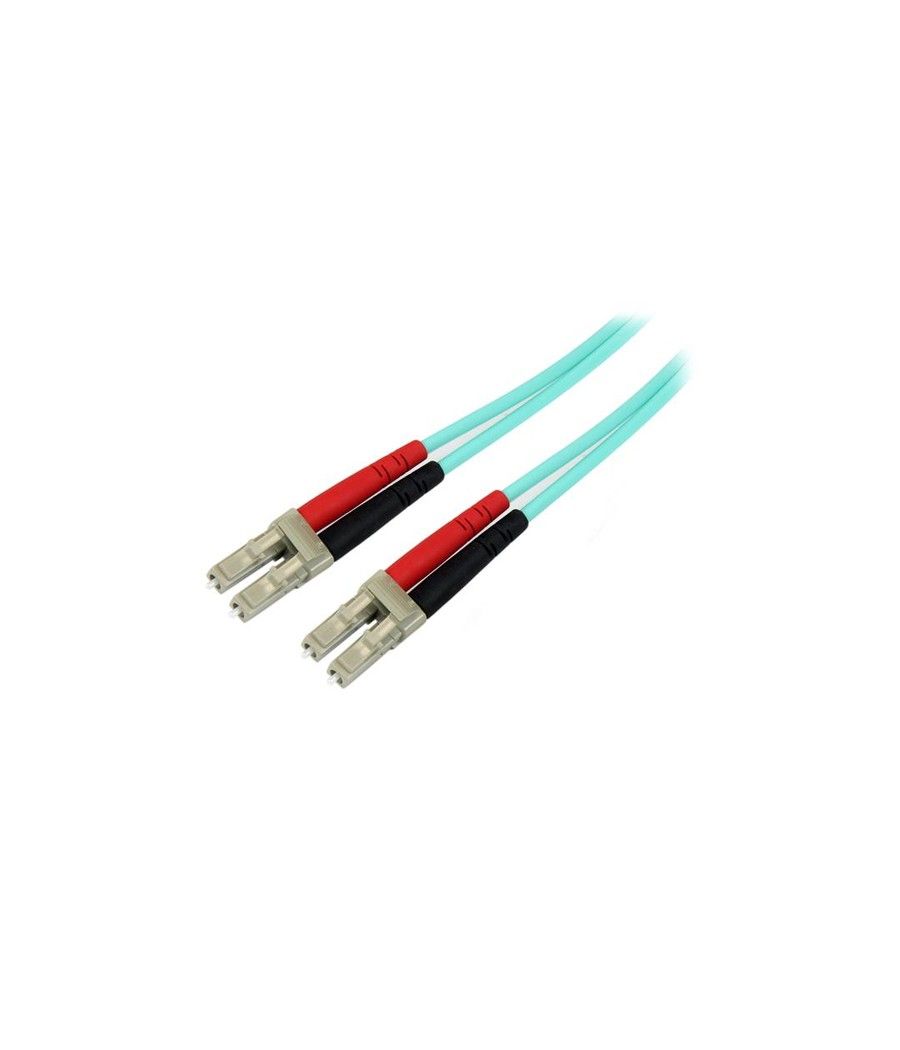 StarTech.com Cable de 1m de Fibra Óptica Dúplex Multimodo OM4 de 100Gb 50/125 LSZH LC a LC - Aguamarina - Imagen 1