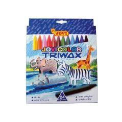 Lápices cera jovicolor triangular triwax 24 colores - Imagen 1