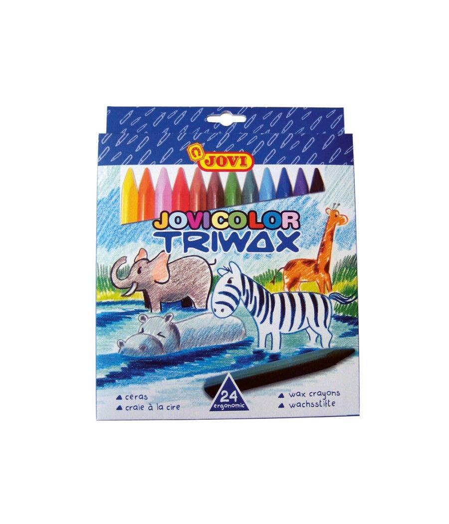 Lápices cera jovicolor triangular triwax 24 colores - Imagen 1