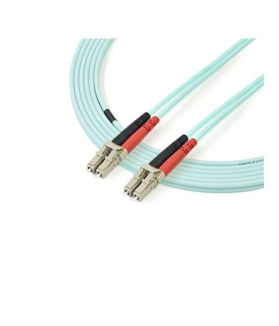 StarTech.com Cable de 3m de Fibra Óptica Dúplex Multimodo OM4 de 100Gb 50/125 LSZH LC a LC - Aguamarina - Imagen 3
