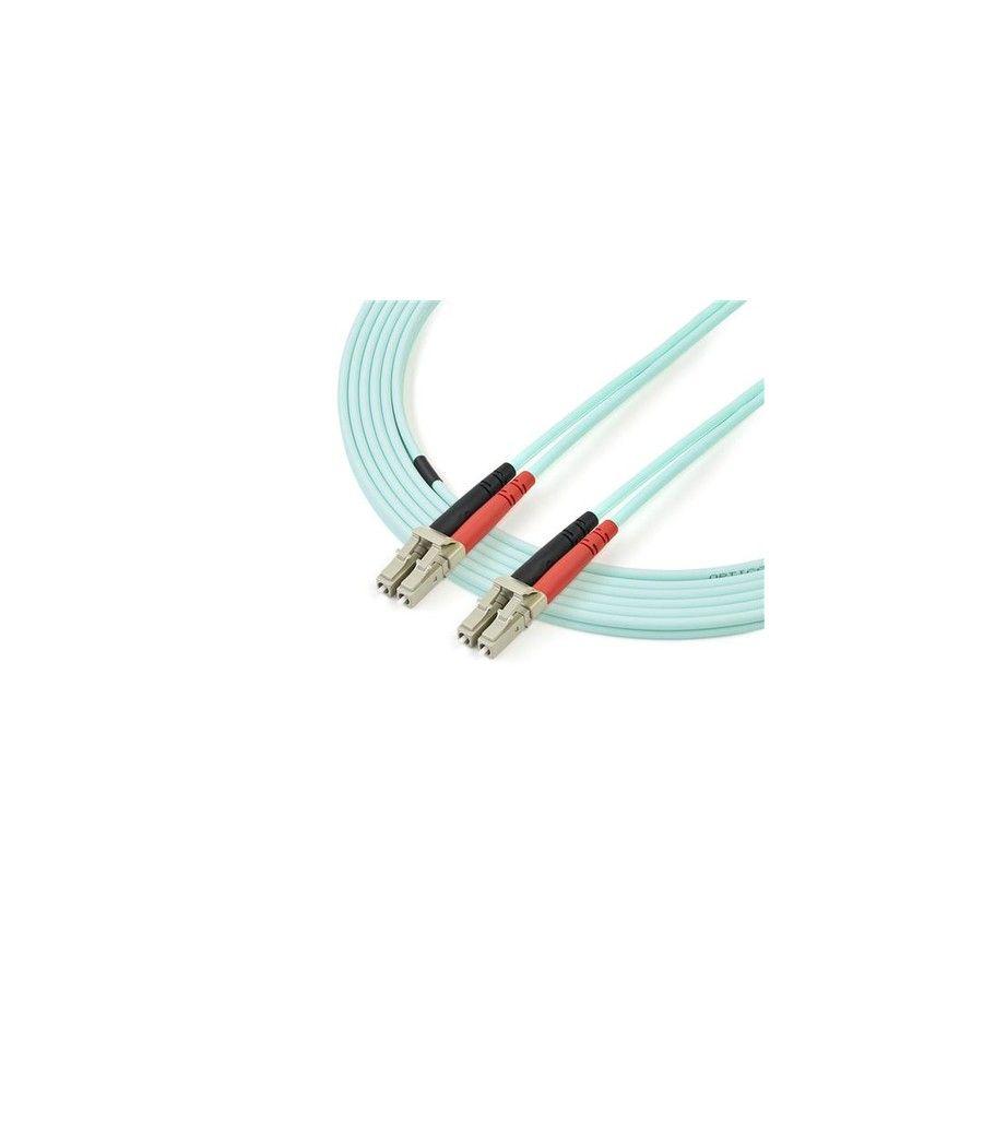 StarTech.com Cable de 3m de Fibra Óptica Dúplex Multimodo OM4 de 100Gb 50/125 LSZH LC a LC - Aguamarina - Imagen 3