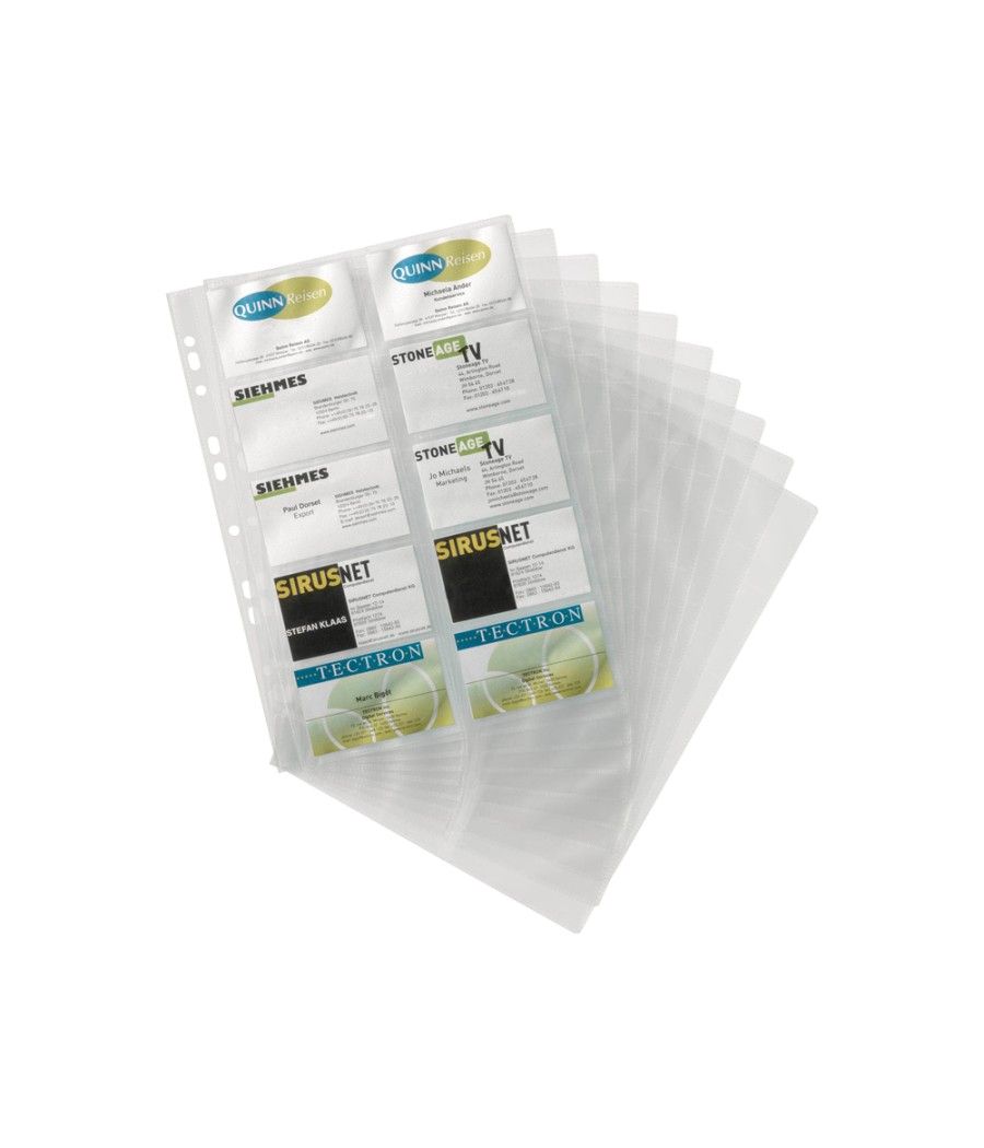 Recambio fundas duraclip para tarjetero 2384 bolsa de 10 hojas capacidad 20 tarjetas por hoja - Imagen 1