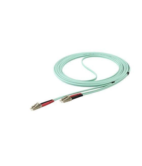 StarTech.com Cable de 5m de Fibra Óptica Dúplex Multimodo OM4 de 100Gb 50/125 LSZH LC a LC - Aguamarina - Imagen 3