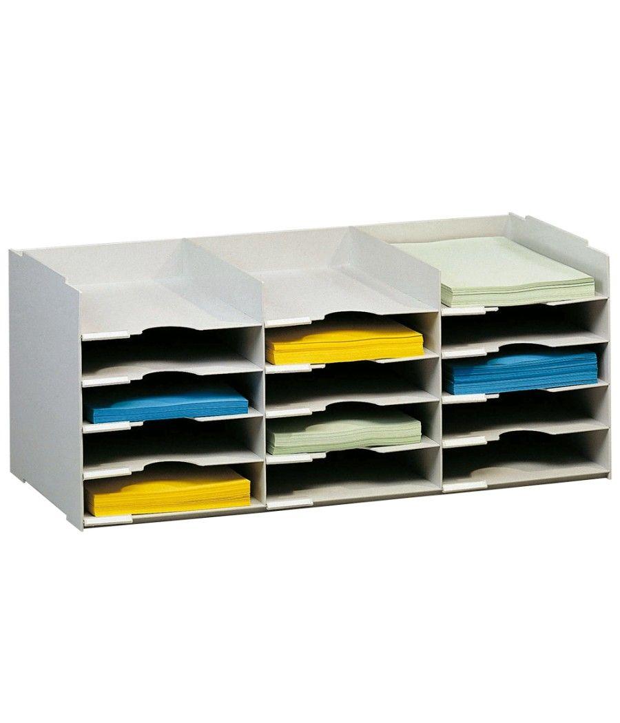 Archivador fast-paperflow bloques sobreponibles gris 15 casillas din a4 - Imagen 1