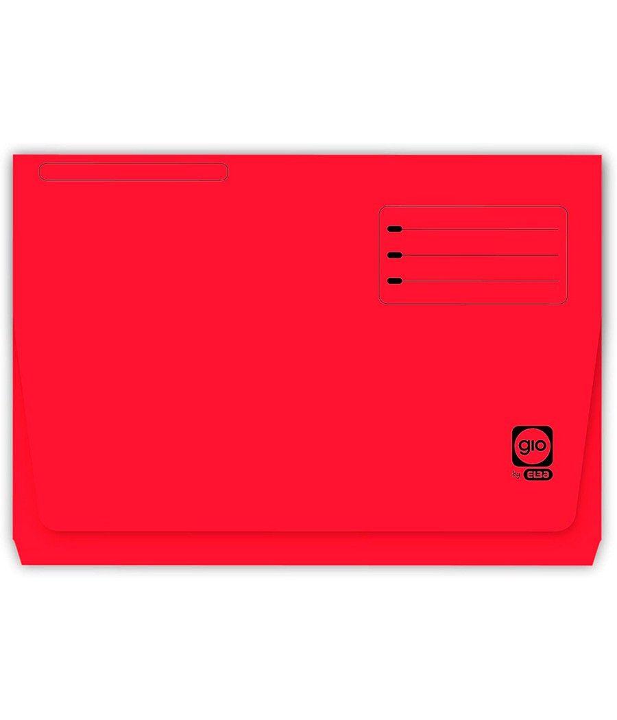 Subcarpeta cartulina gio folio pocket rojo con bolsa y solapa - Imagen 1