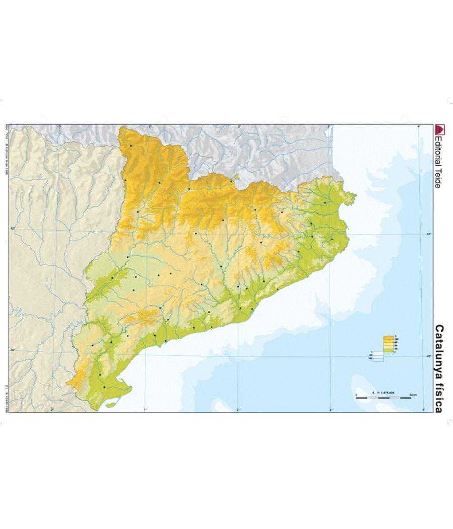 Mapa mudo color din a4 cataluña fisico - Imagen 1