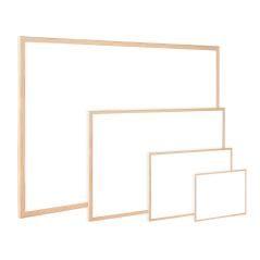 Pizarra blanca q-connect laminada marco de madera 90x60 cm - Imagen 1