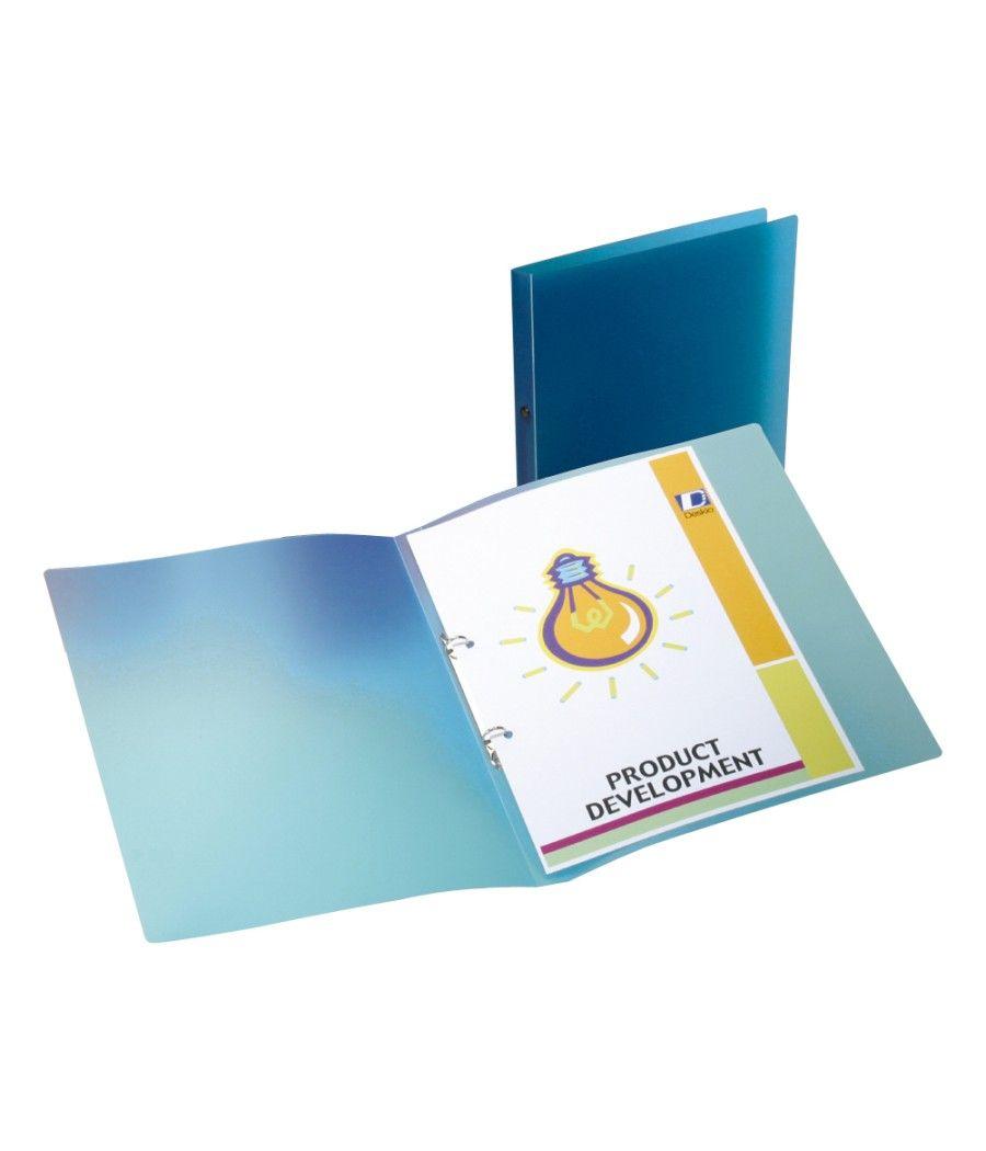 Carpeta liderpapel 2 anillas redondas mini 15 mm 49072 polipropileno din a4 azul translucido - Imagen 1